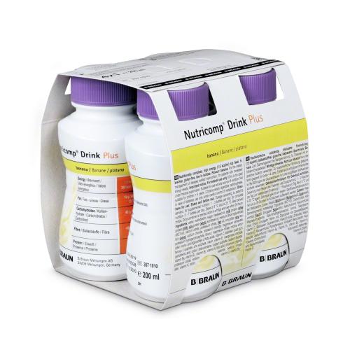 NUTRICOMP DRINK PLUS smak bananowy, 4x200ml