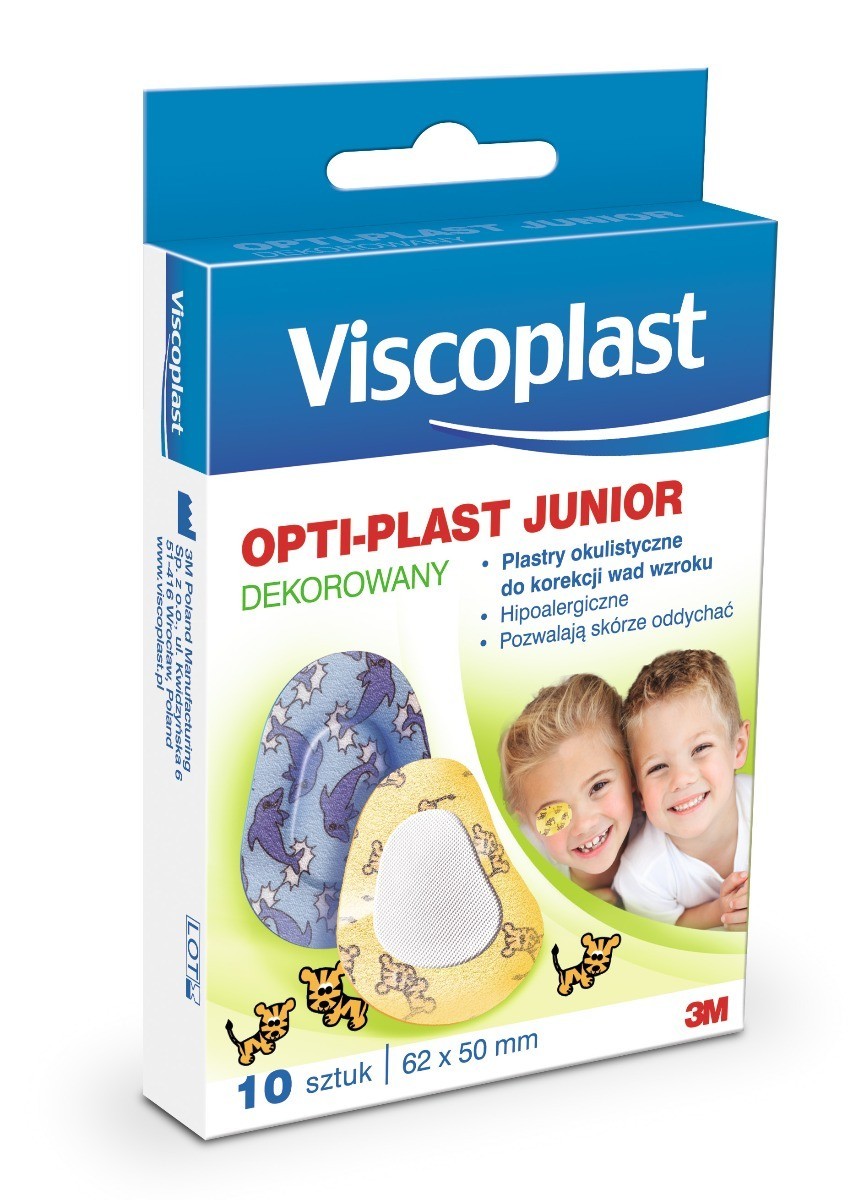 3M VISCOPLAST Plastry okulistyczne optiplast junior dekorowany 62 x 50mm x 10