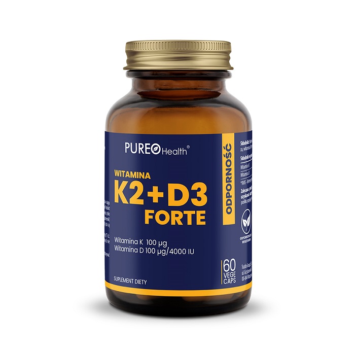 Pureo Health Witaminy K2MK7+D3 100 mcg + 4000 IU 60 Kapsułek