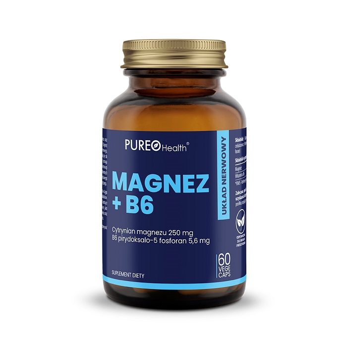 Фото - Вітаміни й мінерали PUREO Health Magnez + B6, 60kaps. >> 0zł za wysyłkę przy zakupach od