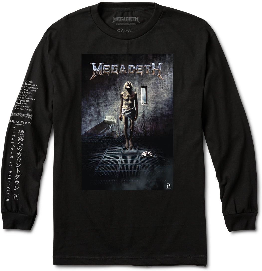 t-shirt męski PRIMITIVE (MEGADETH) SKIN LS TEE Black