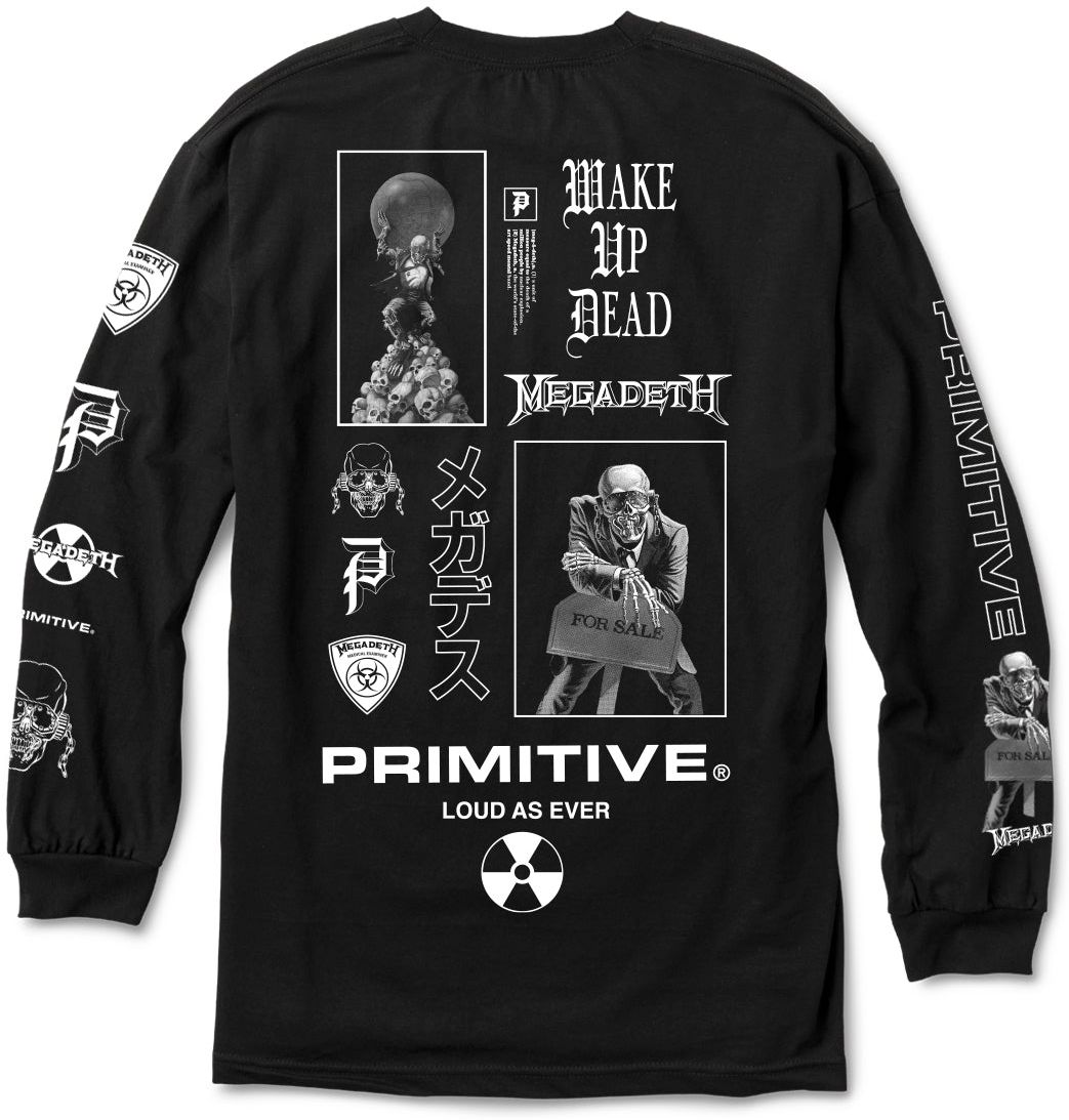 t-shirt męski PRIMITIVE (MEGADETH) LOUD LS TEE Black