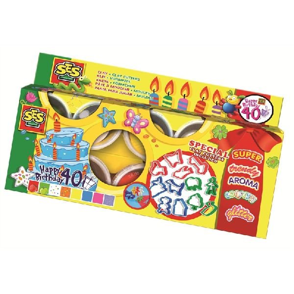 Ses Creative Zestaw ciastolin - 8 kolorów + 12 foremek