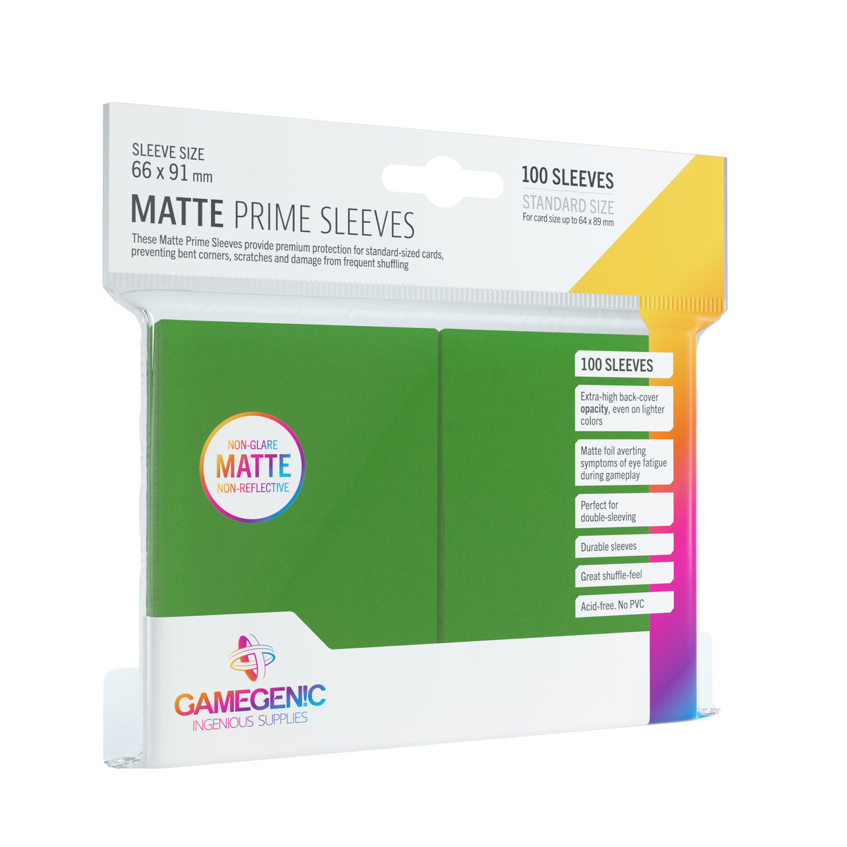 Gamegenic: Matte Prime CCG Sleeves 66x91mm Green