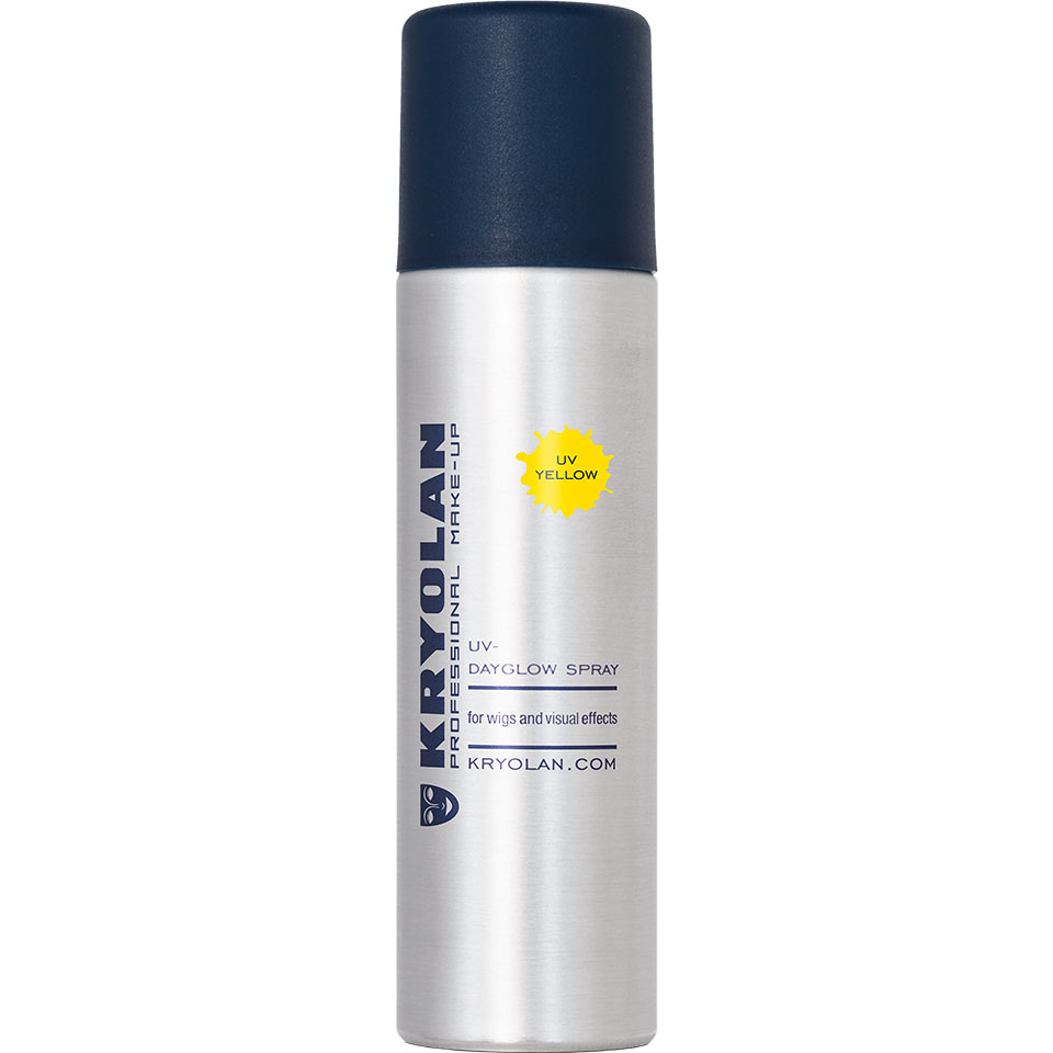 Kryolan UV Dayglow, koloryzujący spray do włosów z efektem fluorescencji, 150ml, YELLOW