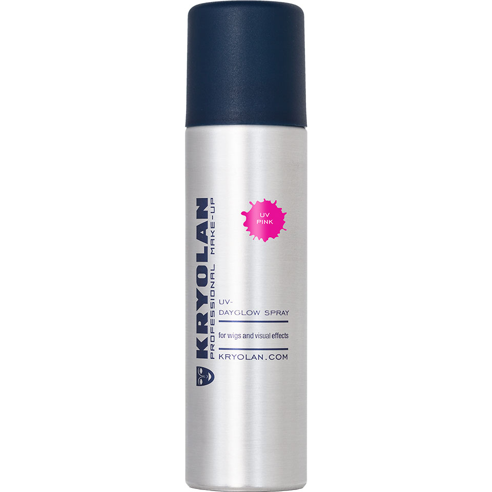 Kryolan UV Dayglow, koloryzujący spray do włosów z efektem fluorescencji, 150ml, PINK