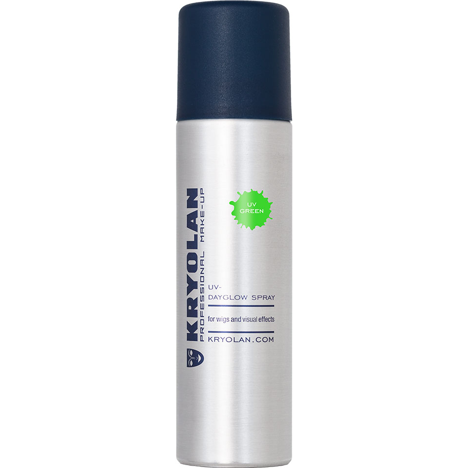 Kryolan UV Dayglow, koloryzujący spray do włosów z efektem fluorescencji, 150ml, GREEN