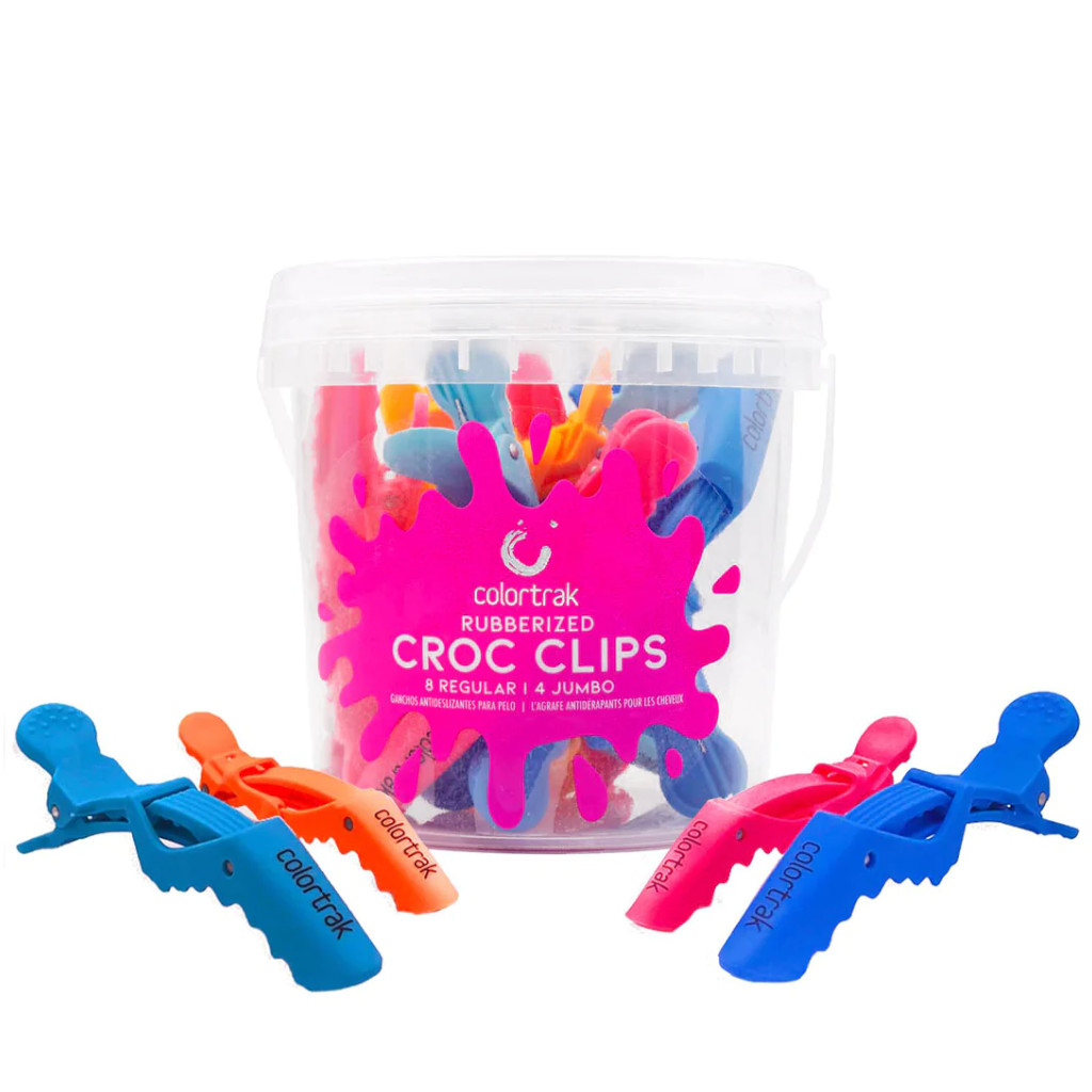 Colortrak Rubberized Croc Clips, klipsy do włosów, 12 sztuk