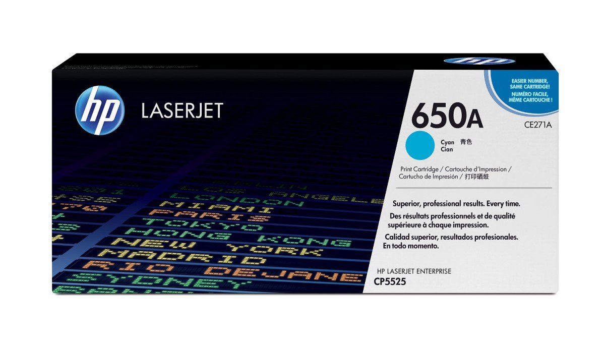 Toner HP 650A, błękitny, 15000 str., CE271A