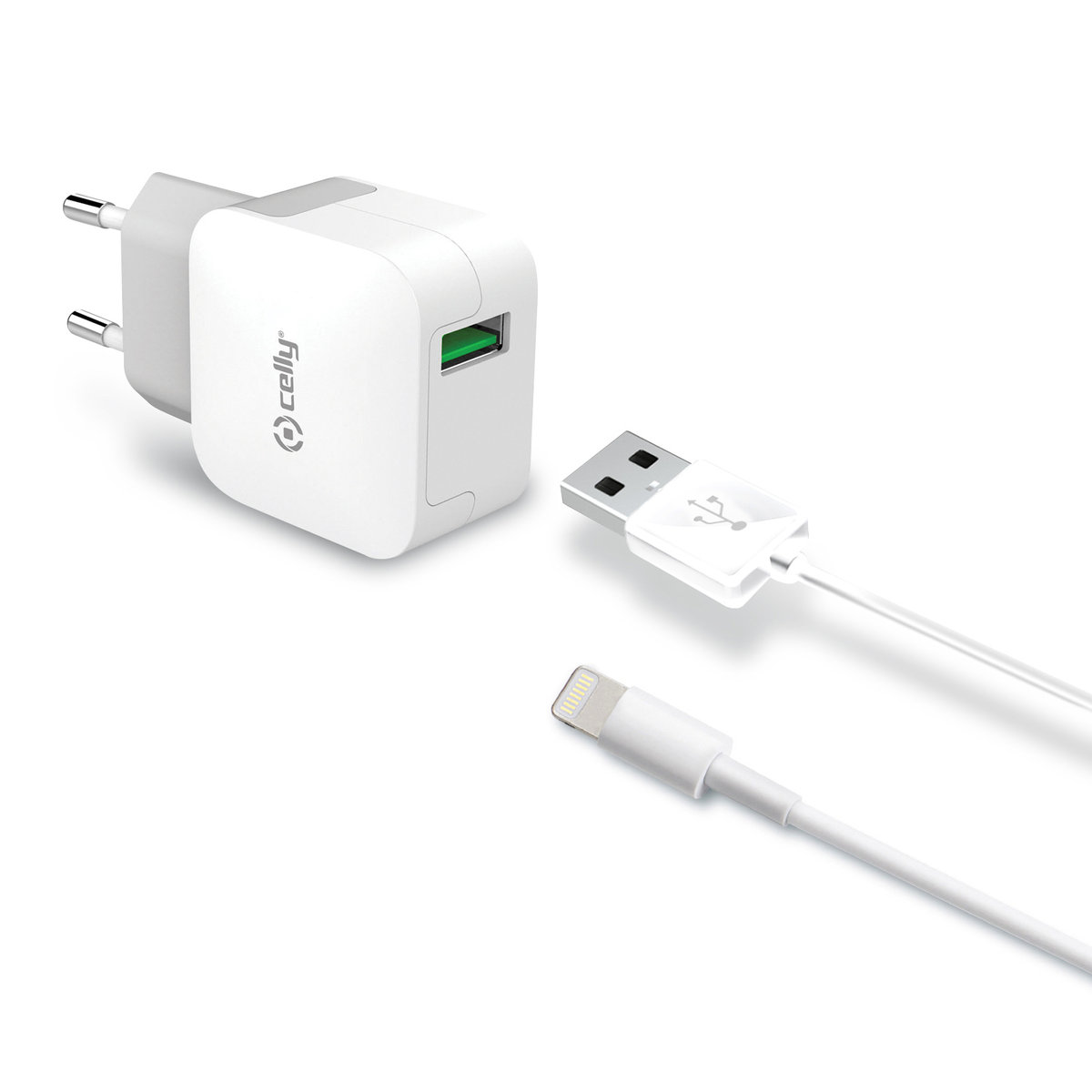 Celly Ładowarka sieciowa 2.4A/1 USB Z MFI Licencja TCUSBLIGHT
