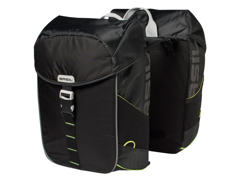 Basil Miles Double Bag, dwupak torba, 32l, Black Lime BAS17751