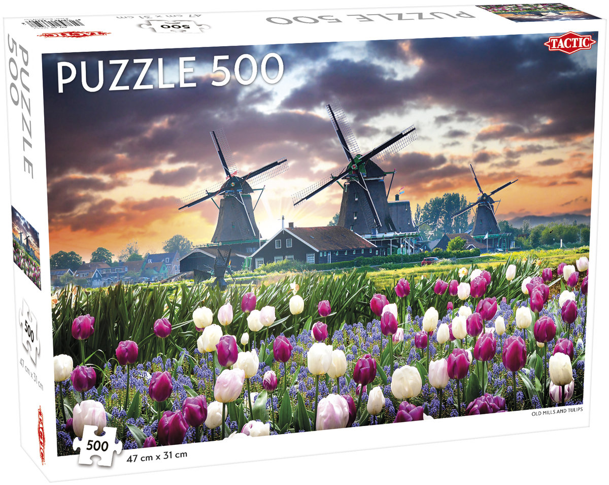 Puzzle Old Mills and Tulips 500 Nowa