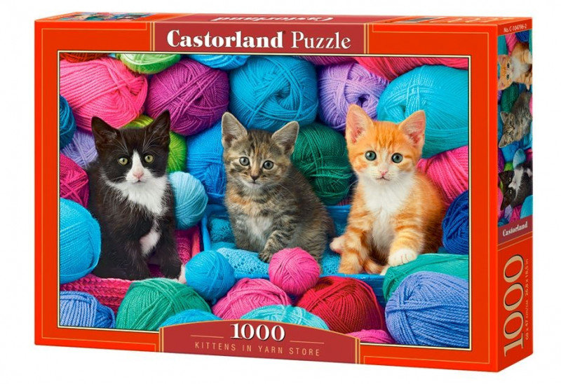 Puzzle 1000 el C-104796-2 Kittens in Yarn Store