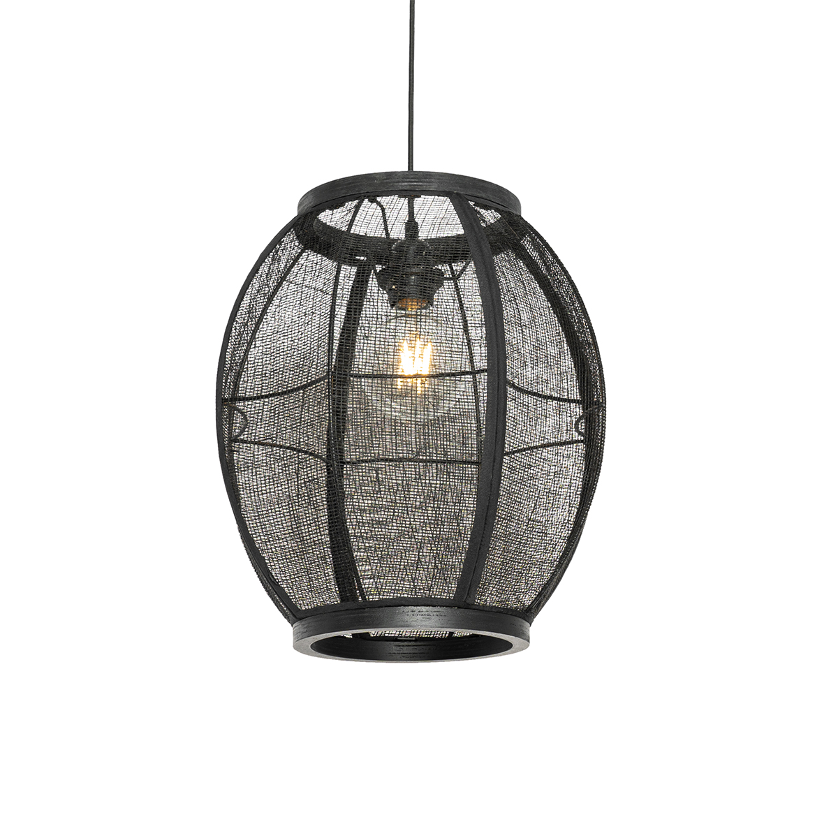 QAZQA Orientalna lampa wisząca czarna 35 cm - Rob