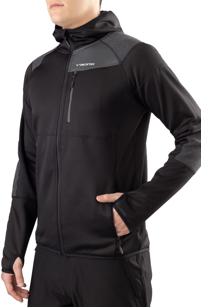 Bluza męska techniczna z kapturem Viking Yosemite Man 0900 czarny