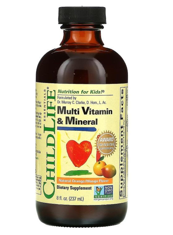 Child Life - Multiwitaminy i Minerały, dla Dzieci, Natural Orange/Mango, Płyn, 237 ml