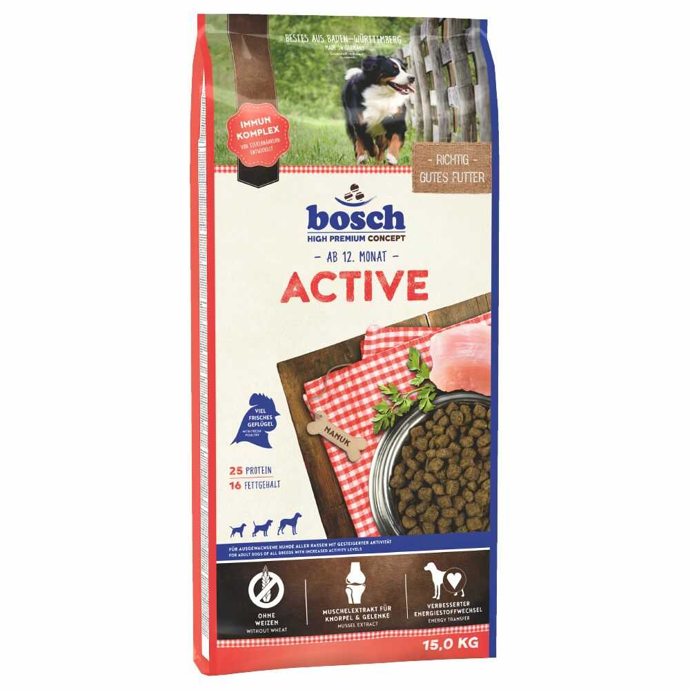 Dwupak Bosch Petfood - Active, drób, 2 x 15 kg Dostawa GRATIS!