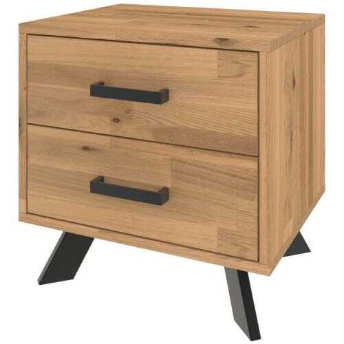 Szafka Nocna dębowa z szufladami TOLEDO do sypialni LOFT S2