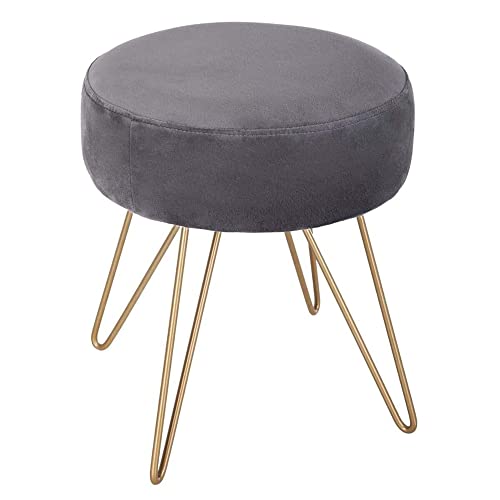 Atmosphera Créateur d'intérieur Atmosphera Créateur dintérieur Komfortowy ciemnoszary taboret tapicerowane siedzisko 4 metalowe nogi ergonomiczna konstrukcja wymiary 35 x 40 cm B07GT6TW6J