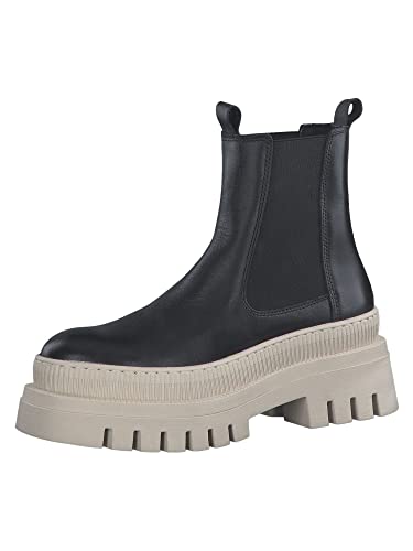 Tamaris Damskie sztyblety 1-1-25494-20, blk lea ivory, 41 EU