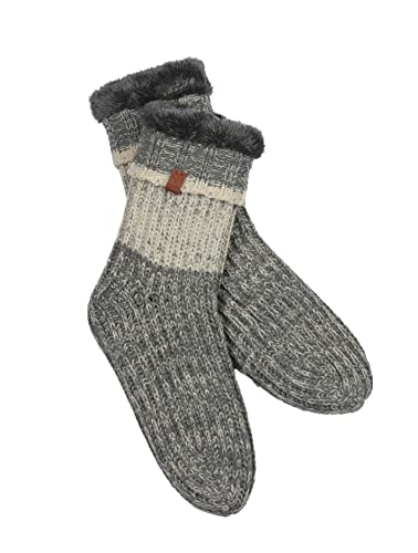 BICKLEY+MITCHELL Męskie skarpety typu stopki Chunky z faux-Fur Lining 1005-20-12-117, Linnen Twist, jeden rozmiar