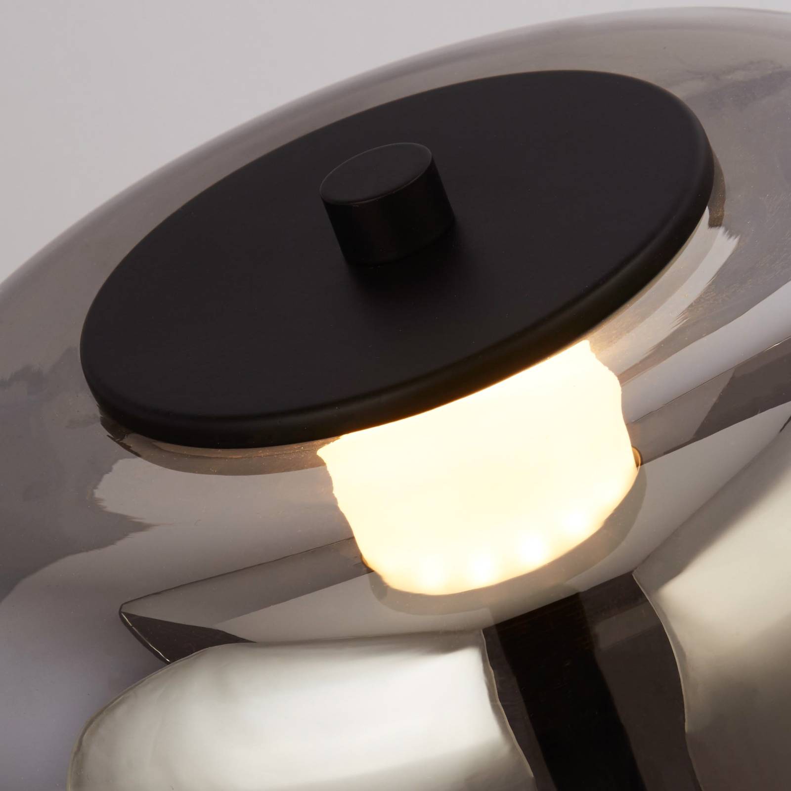 Lampa stojąca LED Frisbee ze szklanym kloszem