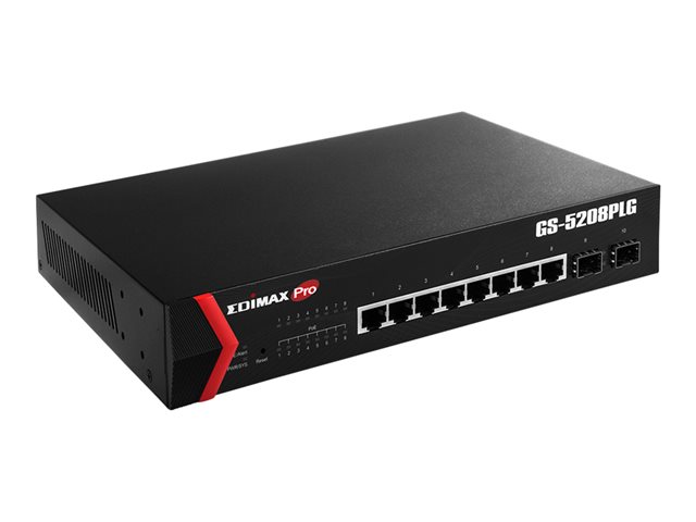 EDIMAX GS-5208PLG V2 SMART SWITCH 8 Gigabit Ethernet PoE+ ports and 2 Gigabit SFP uplink ports PoE 85W
