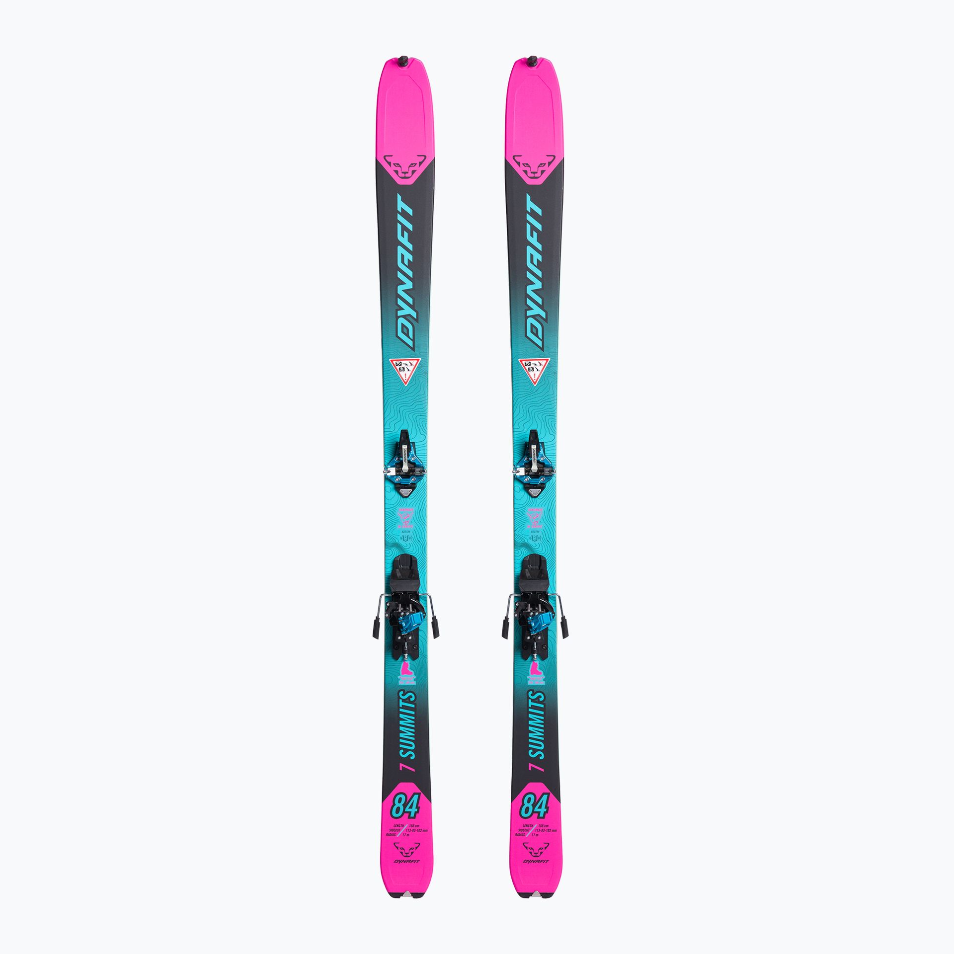 Narty skiturowe damskie DYNAFIT Seven Summits W + Ski Set niebiesko-różowe 08-0000048495 158 cm