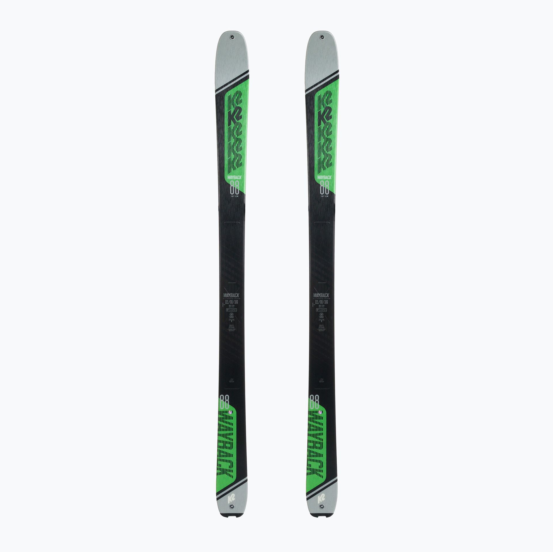 Narty skiturowe K2 Wayback 88 szaro-zielone 10G0202.101.1 181