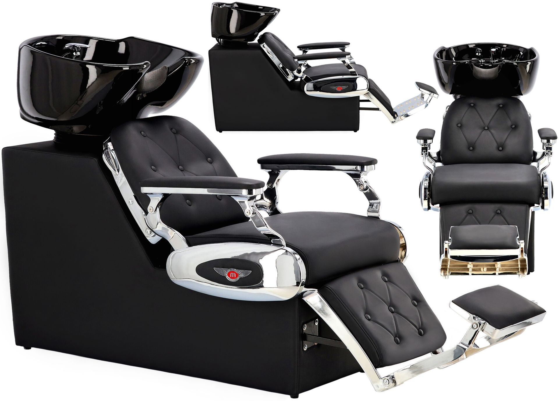 Myjnia myjka fryzjerska barberska Valentino do salonu fryzjerskiego barberskiego ruchoma misa ceramiczna armatura bateria słuchawka