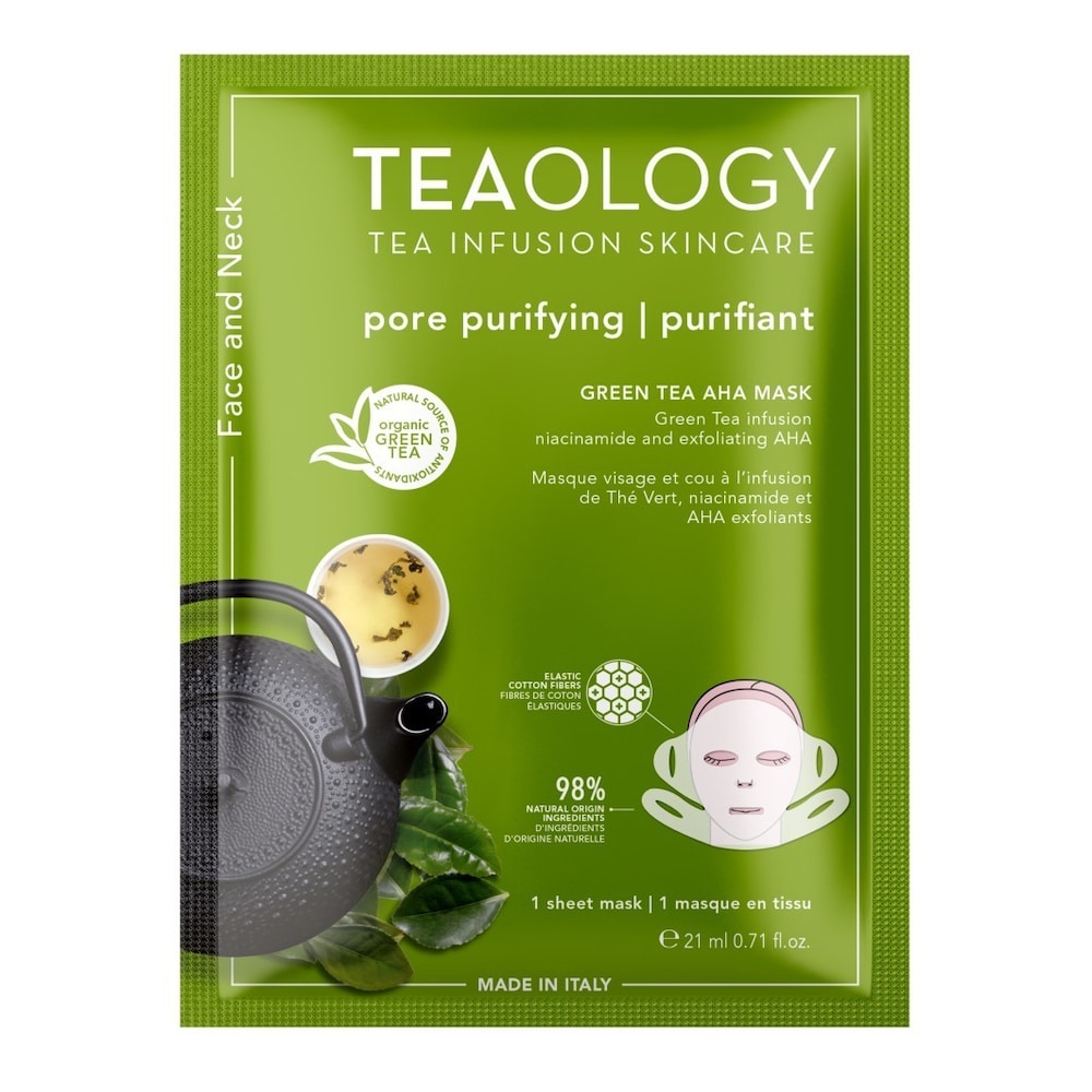 Teaology Maska z zielonej herbaty AHA BHA Maseczki oczyszczające