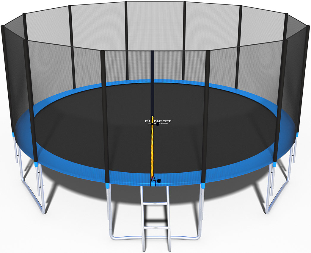 FunFit trampolina ogrodowa z siatką zewnętrzną i drabinką, 490 cm