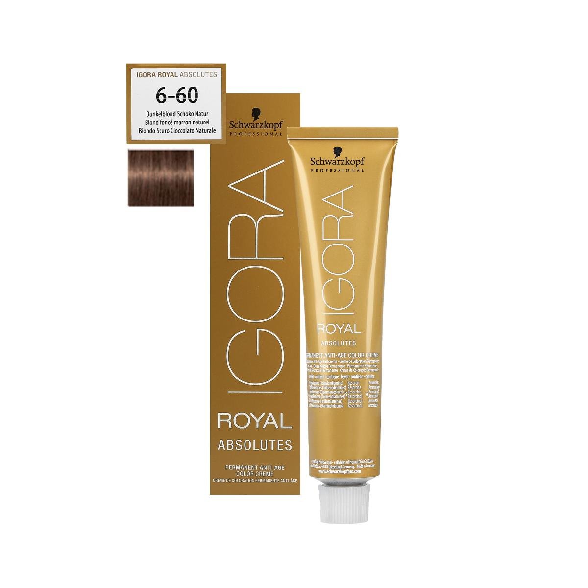 Schwarzkopf Professional Professional, Igora Royal Absolutes, farba do włosów 6-60, 60 ml