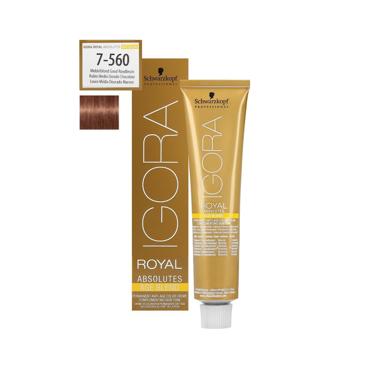 Schwarzkopf Professional Professional, Igora Royal Absolutes, farba do włosów 7-560, 60 ml