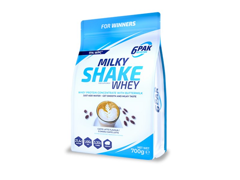 6PAK, Odżywka białkowa, Milky Shake Whey, szarlotka,700 g