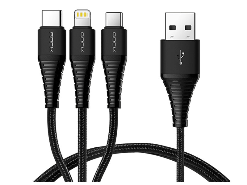 ROCK ROCK Kabel USB Lightning/Micro USB/USB Typ-C ROCK 1.2m