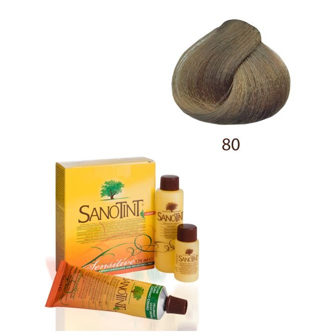 Sanotint Sensitive, farba do włosów na bazie ekstraktów roślinnych i witamin 80 Light Natural Blonde, 125 ml