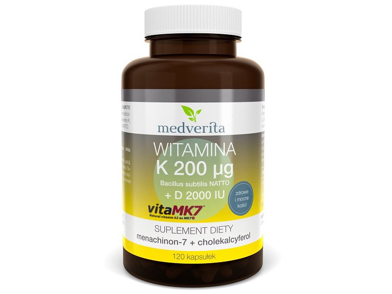 Medverita Medverita Witamina K Vitamk7 200 g + D 2000 IU - 120 kapsułek MED567