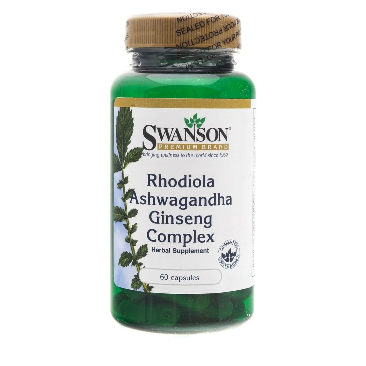 SWANSON Rhodiola Ashwagandha Ginseng Complex (Różeniec górski) - 60 kapsułek