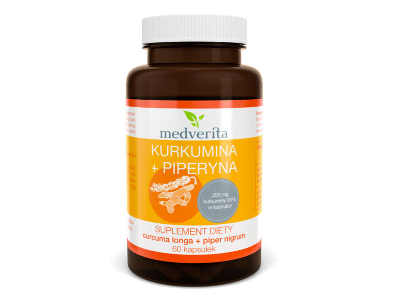 Medverita Medverita Kurkumina + Piperyna - 120 kapsułek MED086