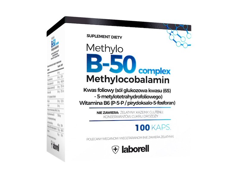 Laborell Laventi Witamina Methylo B-50 complex 100kaps - suplement diety Wyprodukowano w Polsce