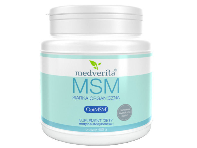 MEDVERITA MSM siarka organiczna OptiMSM w proszku (400g) Medverita