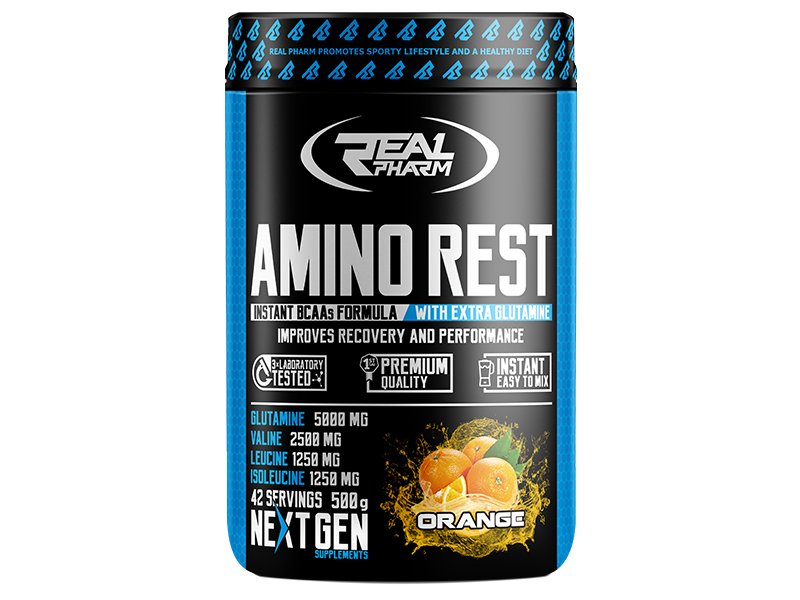 Real Pharm, Suplement aminokwasowy, Amino Rest, 500 g, cytrynowy