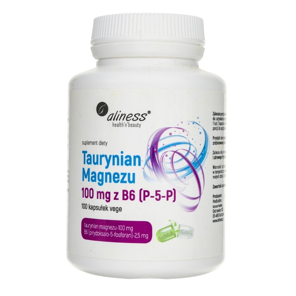 Taurynian Magnezu 100mg B6 ALINESS 100 kaps