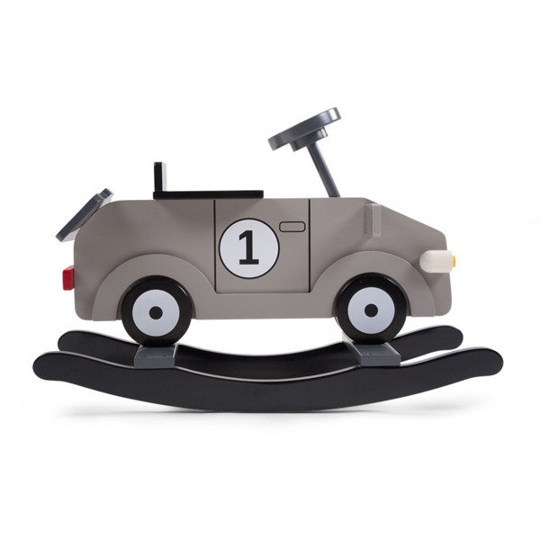 CHILDHOME CHILDWOOD Auto na biegunach My First Car, szaro-czarne, CWRFCG