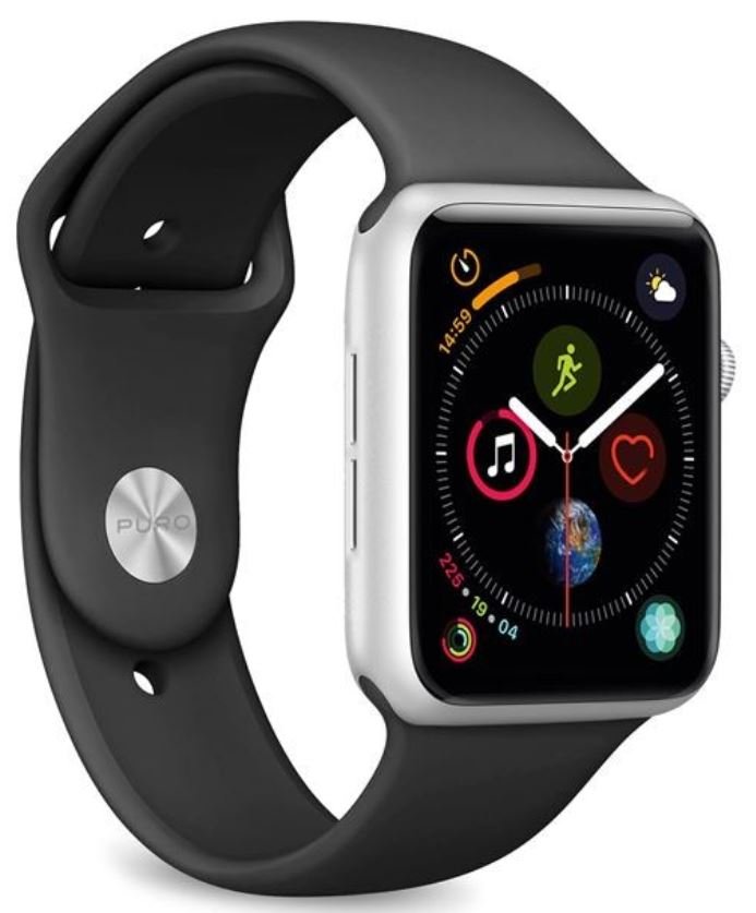 PURO Pasek sportowy elastyczny ICON do Apple Watch 38/40/41 mm (S/M & M/L) (czarny)