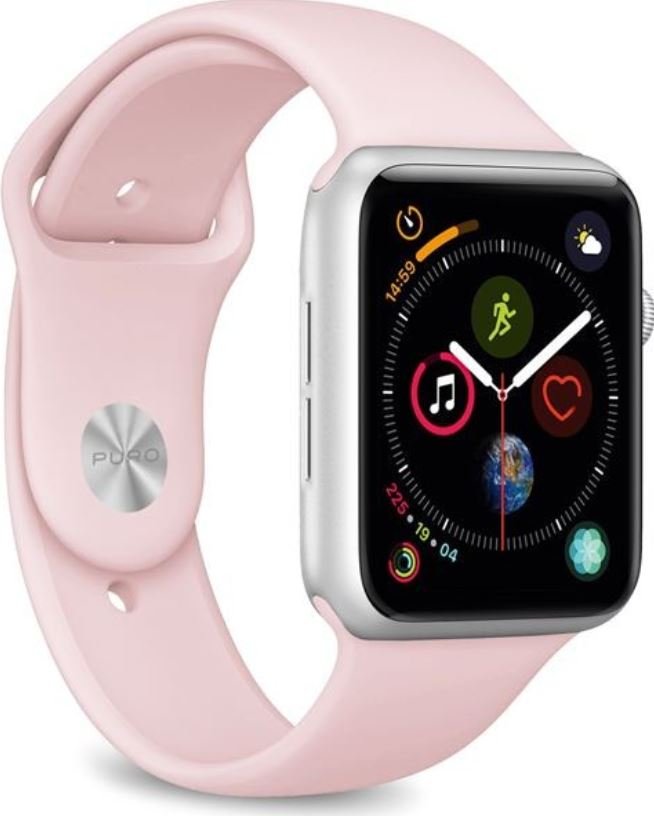 PURO ICON Elastyczny pasek sportowy do Apple Watch 38 / 40 mm (S/M & M/L) Piaskowy róż AW40ICONROSE