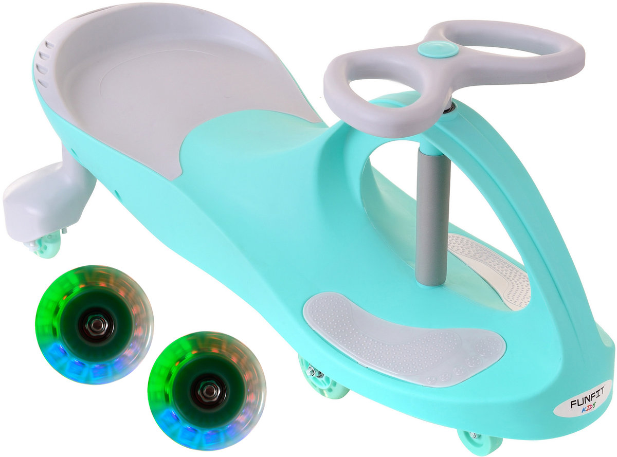 Jeździk Grawitacyjny Niski Kółka Led Turkus Mocny