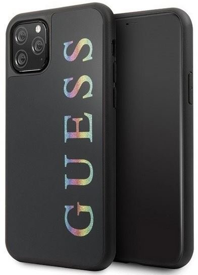 Guess Double Layer Glitter Case Logo Multicolor - Etui iPhone 11 Pro Black/Multicolor