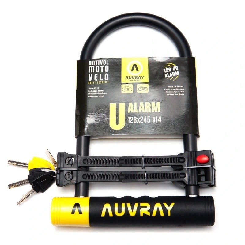 AUVRAY, Zapięcie rowerowe z alarmem, U-LOCK, 128cm